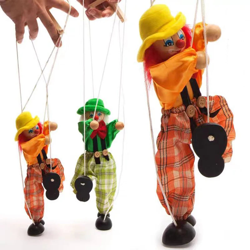 Marionette Puppets Clown Pull String Doll Birthday Christmas Gifts Theater Puppetry Party Favors For Kids Boys Girls Adults