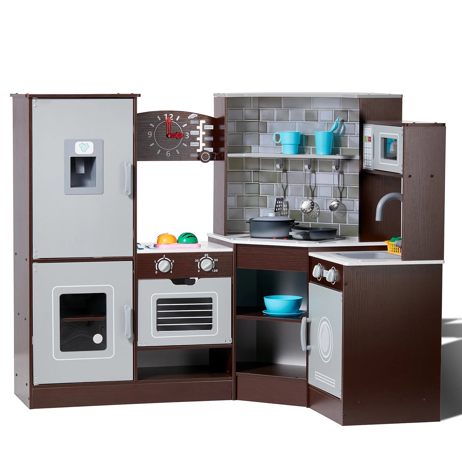 SucceBuy Play KitchenToys Set Children Kitchenware Accessories with Ice Maker for Kids toys Preschoolers Girls Birthday Gifts