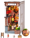 3D wooden book nook kit, DIY miniature house puzzle that fits on a bookshelf