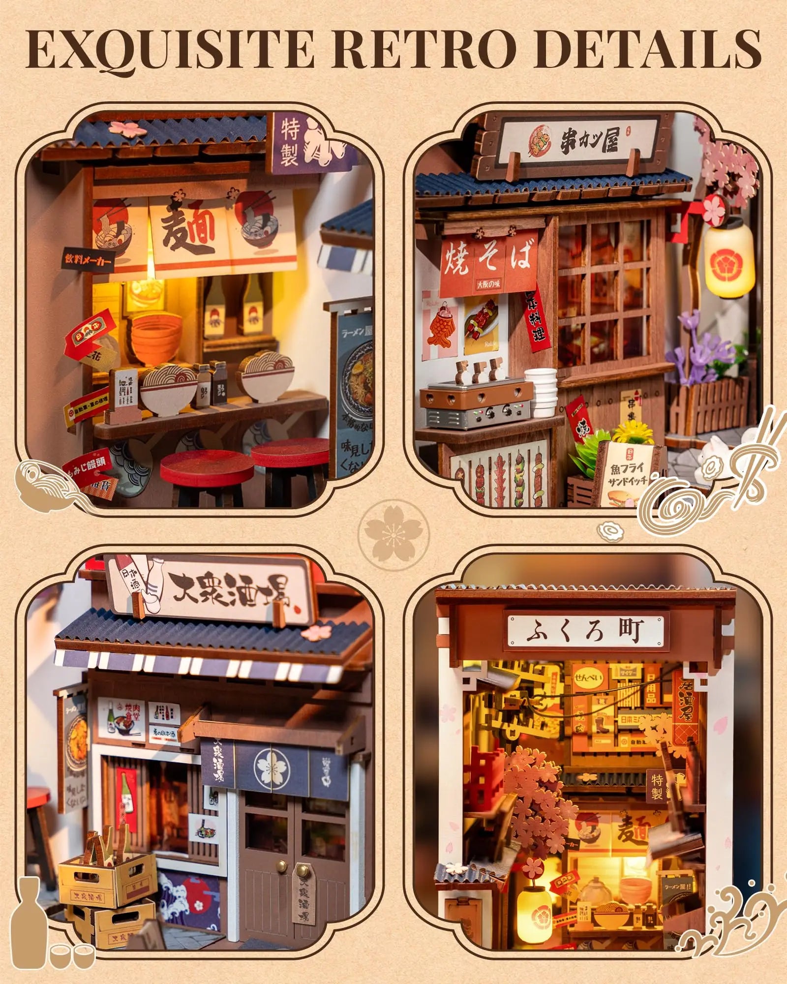3D wooden book nook kit, DIY miniature house puzzle that fits on a bookshelf