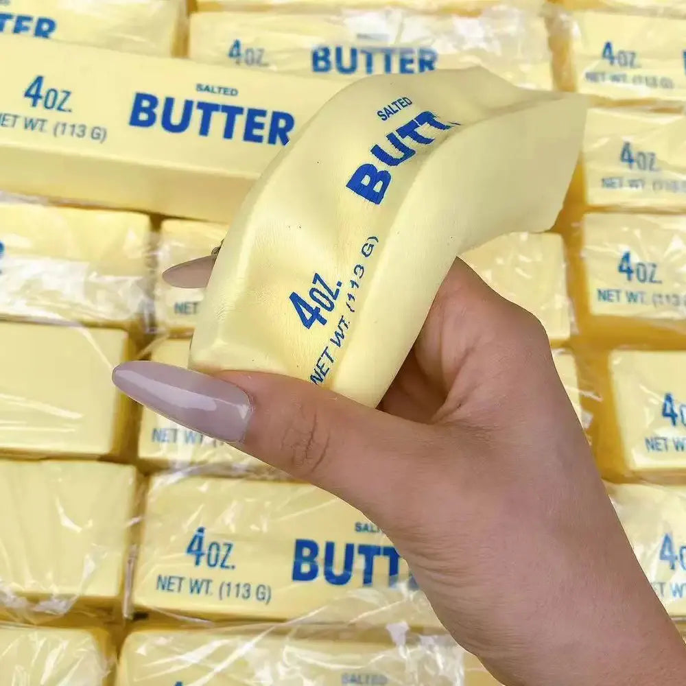 Butter-shaped slow-rising squishy stress relief fidget toy, soft squeeze toy gift