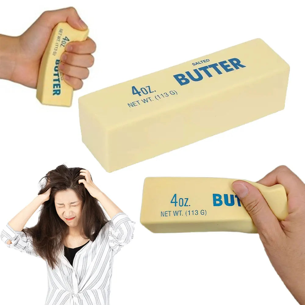 Butter-shaped slow-rising squishy stress relief fidget toy, soft squeeze toy gift
