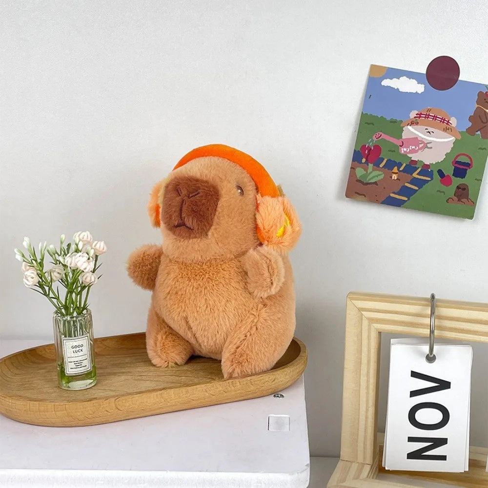 Capybara Plush Toy – Cute Winged Hoodie Stuffed Animal Keychain