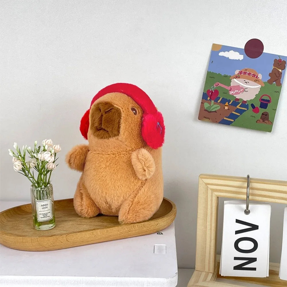 Capybara Plush Toy – Cute Winged Hoodie Stuffed Animal Keychain