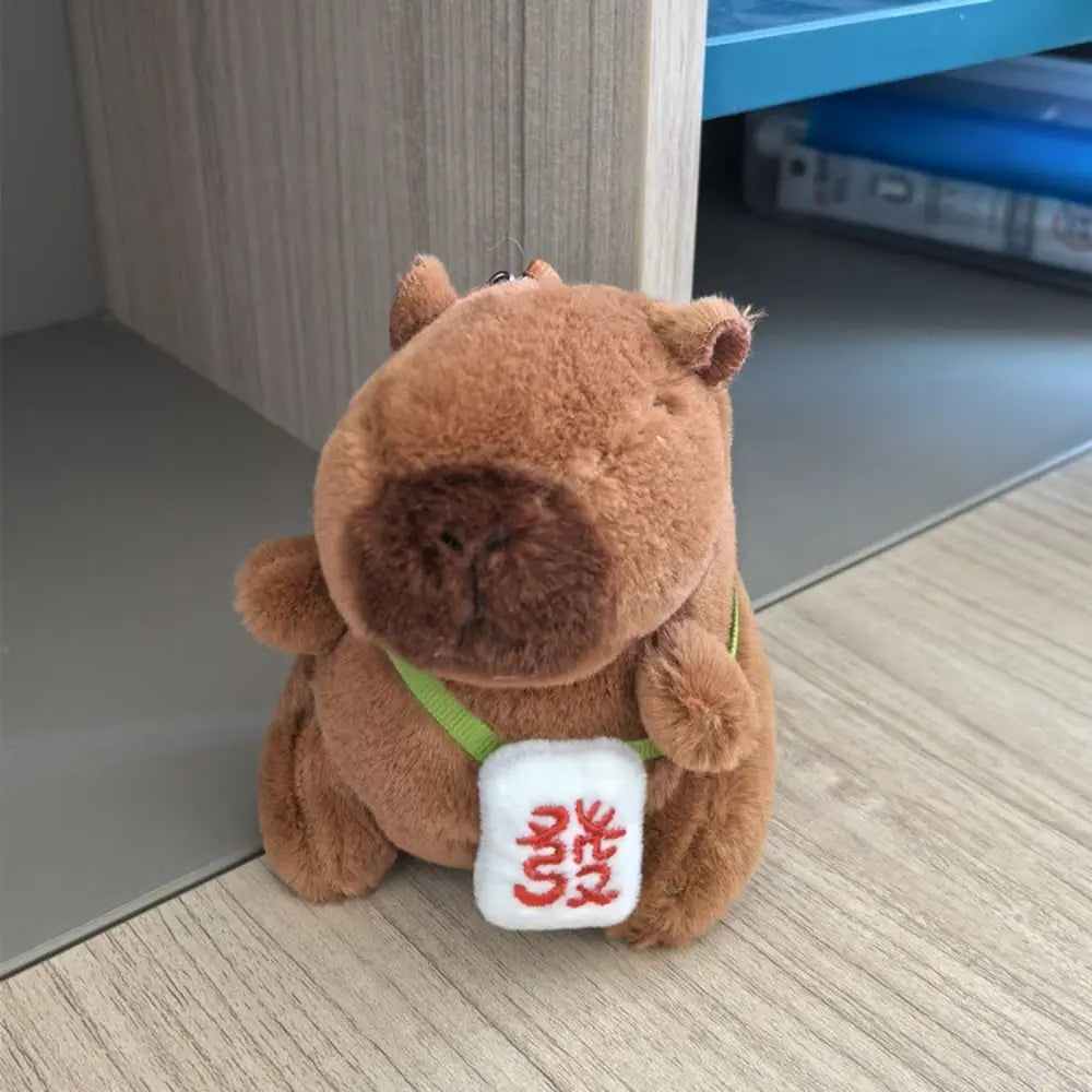 Capybara Plush Toy – Cute Winged Hoodie Stuffed Animal Keychain