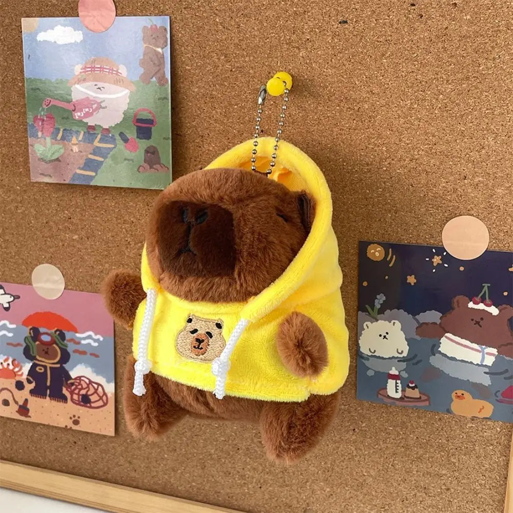 Capybara Plush Toy – Cute Winged Hoodie Stuffed Animal Keychain