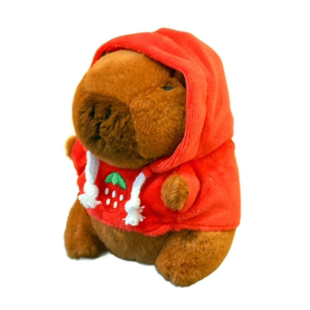 Capybara Plush Toy – Cute Winged Hoodie Stuffed Animal Keychain