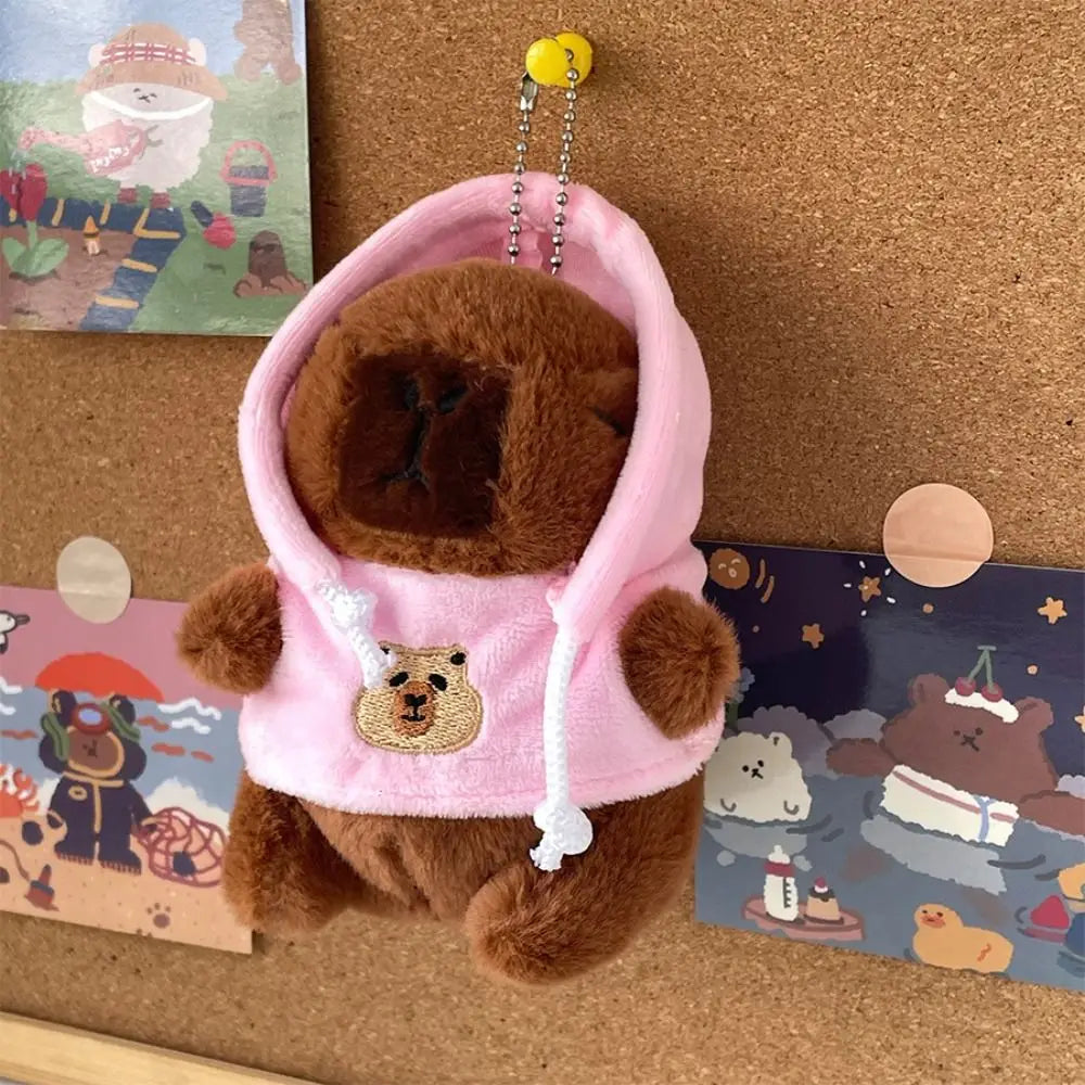 Capybara Plush Toy – Cute Winged Hoodie Stuffed Animal Keychain
