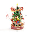 3D wooden Christmas tree music box puzzle kit with LED light, DIY holiday decoration