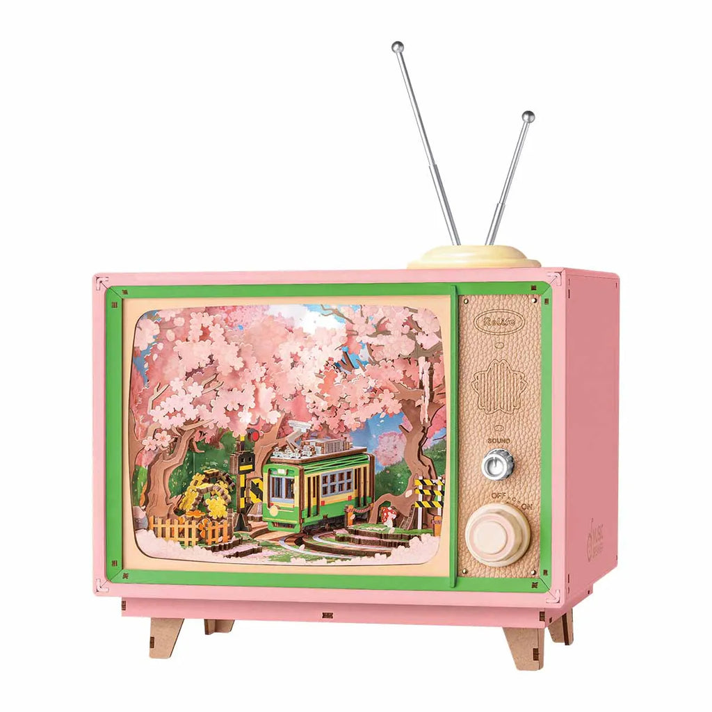 Sakura DIY music box 3D wooden puzzle with lights, assembled home decor