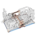 Electric light-up marble run spaceport, 3D wooden puzzle kit with sci-fi night city theme