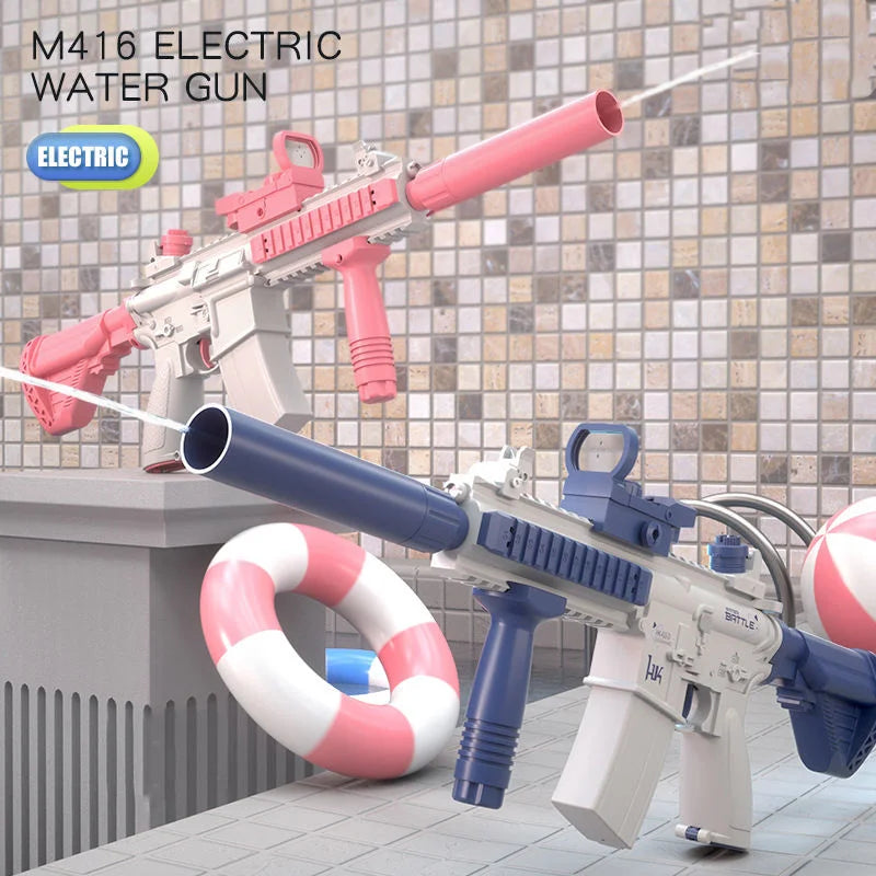 Automatic electric water gun squirt blaster with long range and large capacity for outdoor summer