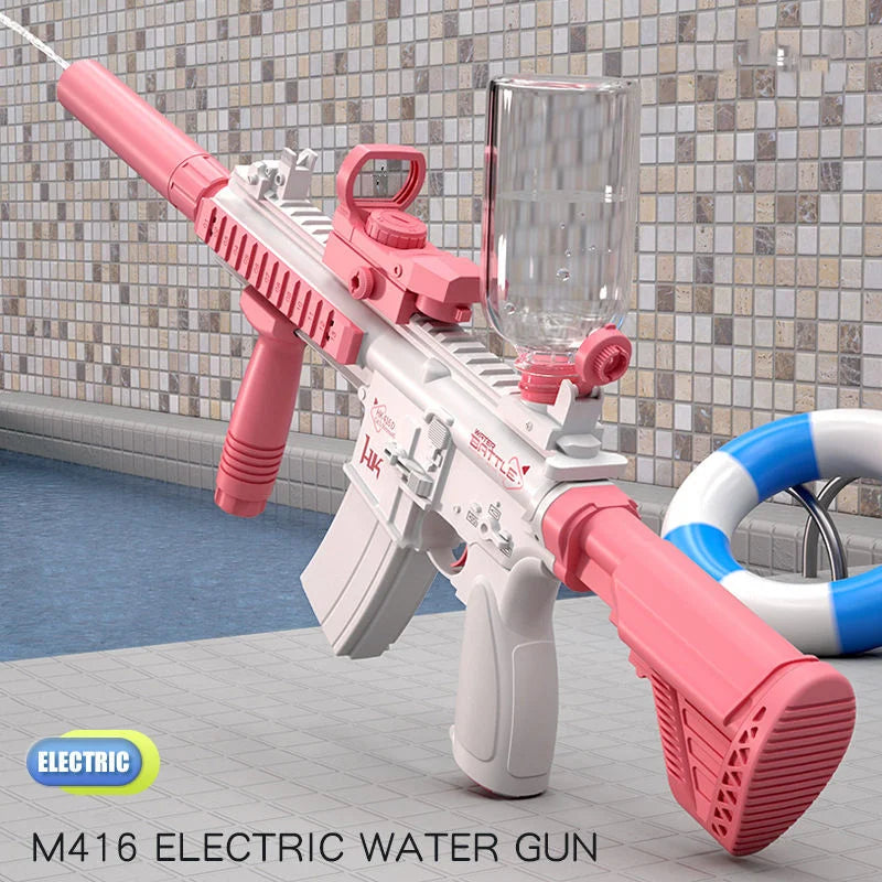 Automatic electric water gun squirt blaster with long range and large capacity for outdoor summer
