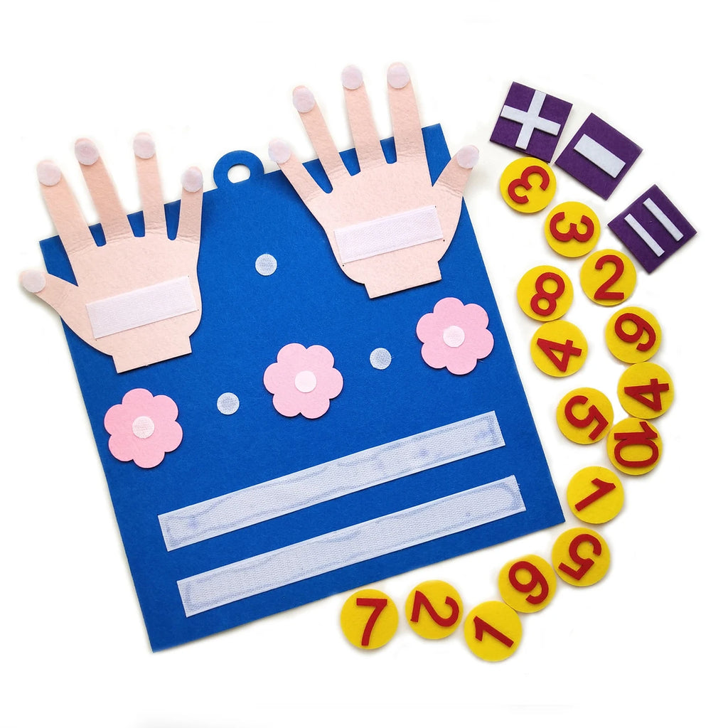 Felt finger numbers Montessori math counting toy for preschool kids early learning