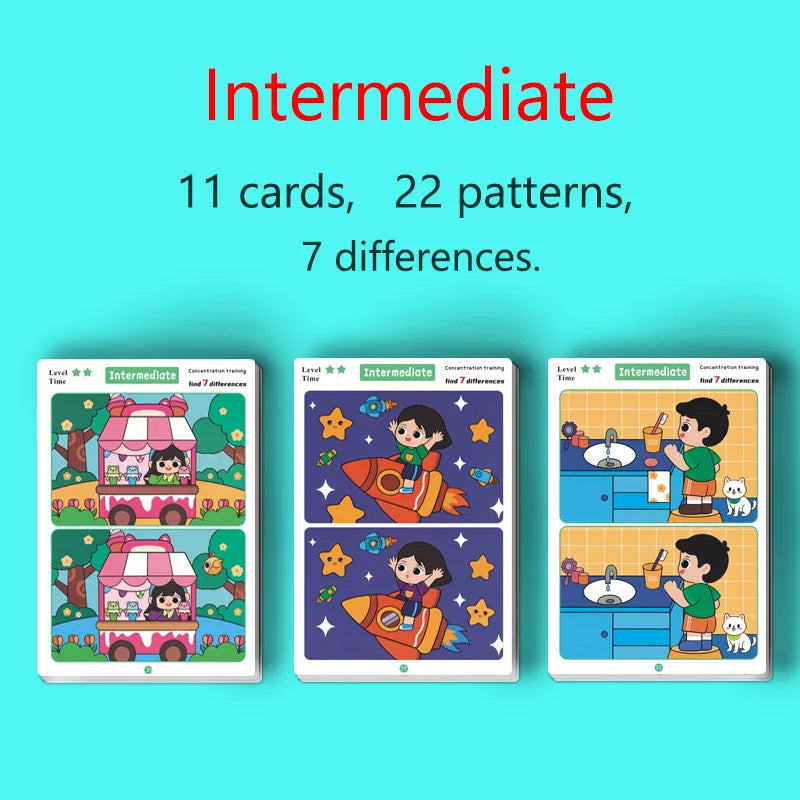 Reusable wipe-clean find the difference focus training game for kids, screen-free learning