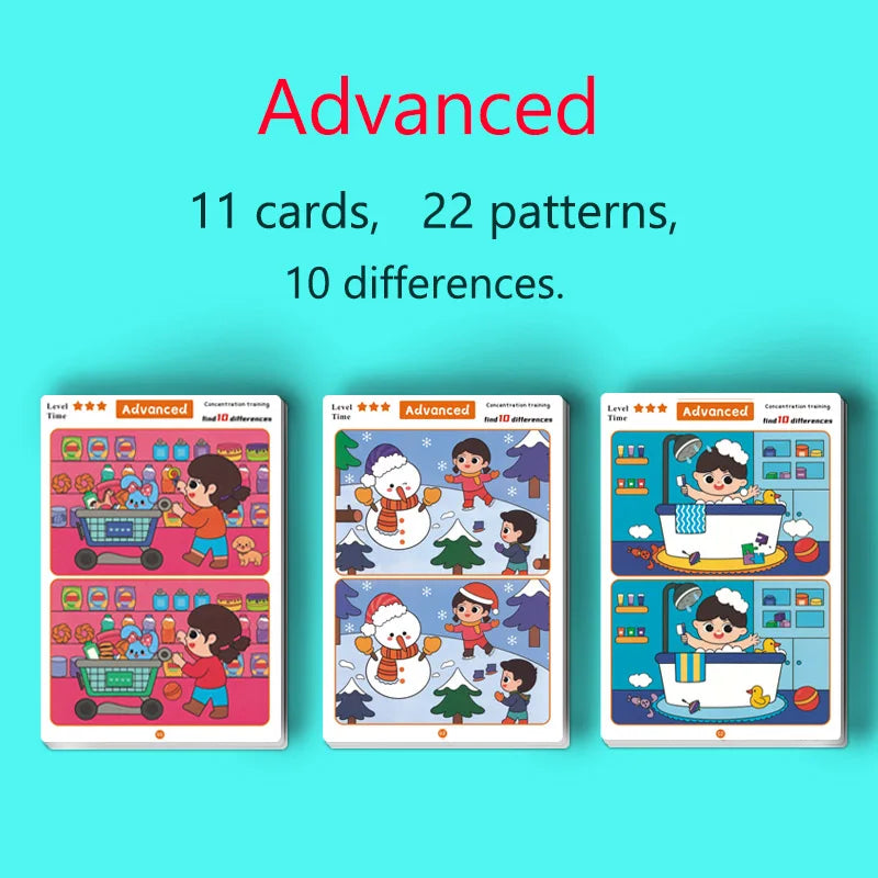 Reusable wipe-clean find the difference focus training game for kids, screen-free learning