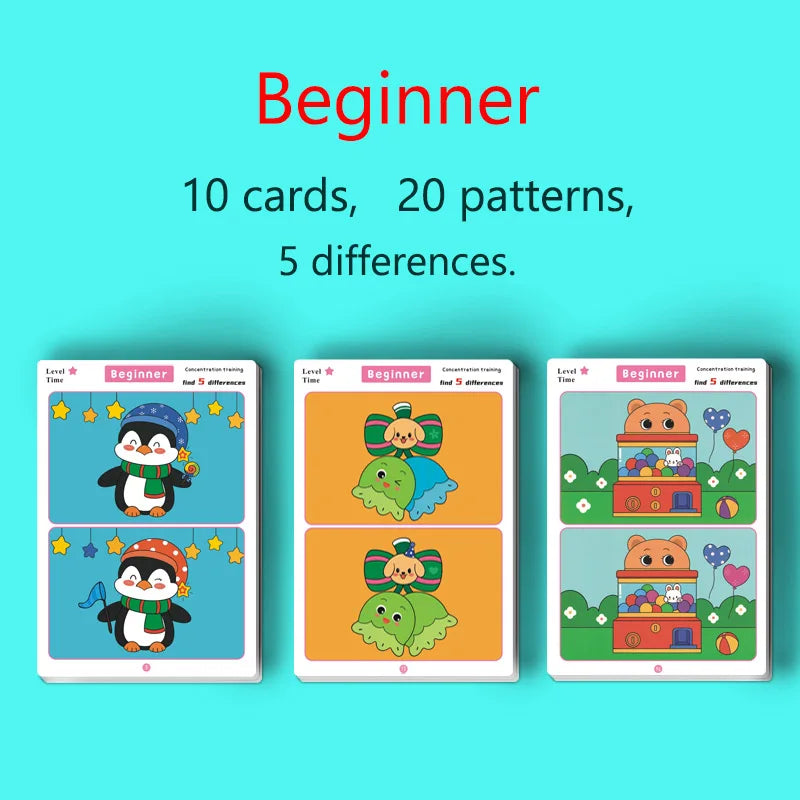 Reusable wipe-clean find the difference focus training game for kids, screen-free learning