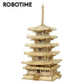 275-piece 3D wooden pagoda puzzle model kit, DIY architectural building