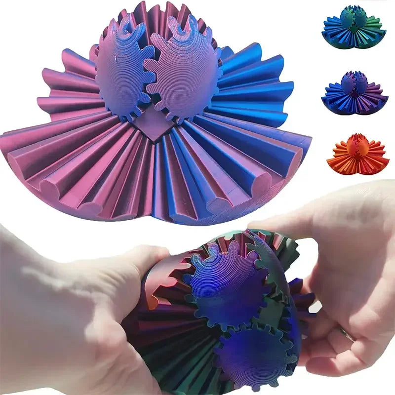 3D printed gear ball spinning sphere fidget toy for stress relief, desk toy