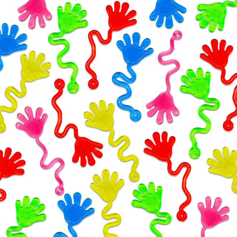 Glitter sticky hands toy 20 pack stretchy slap palm novelty party favors for kids