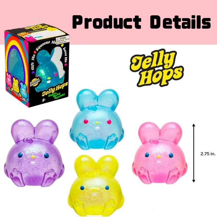 Cute rabbit ice cube squishy fidget toy for stress relief, soft sensory squeeze toy