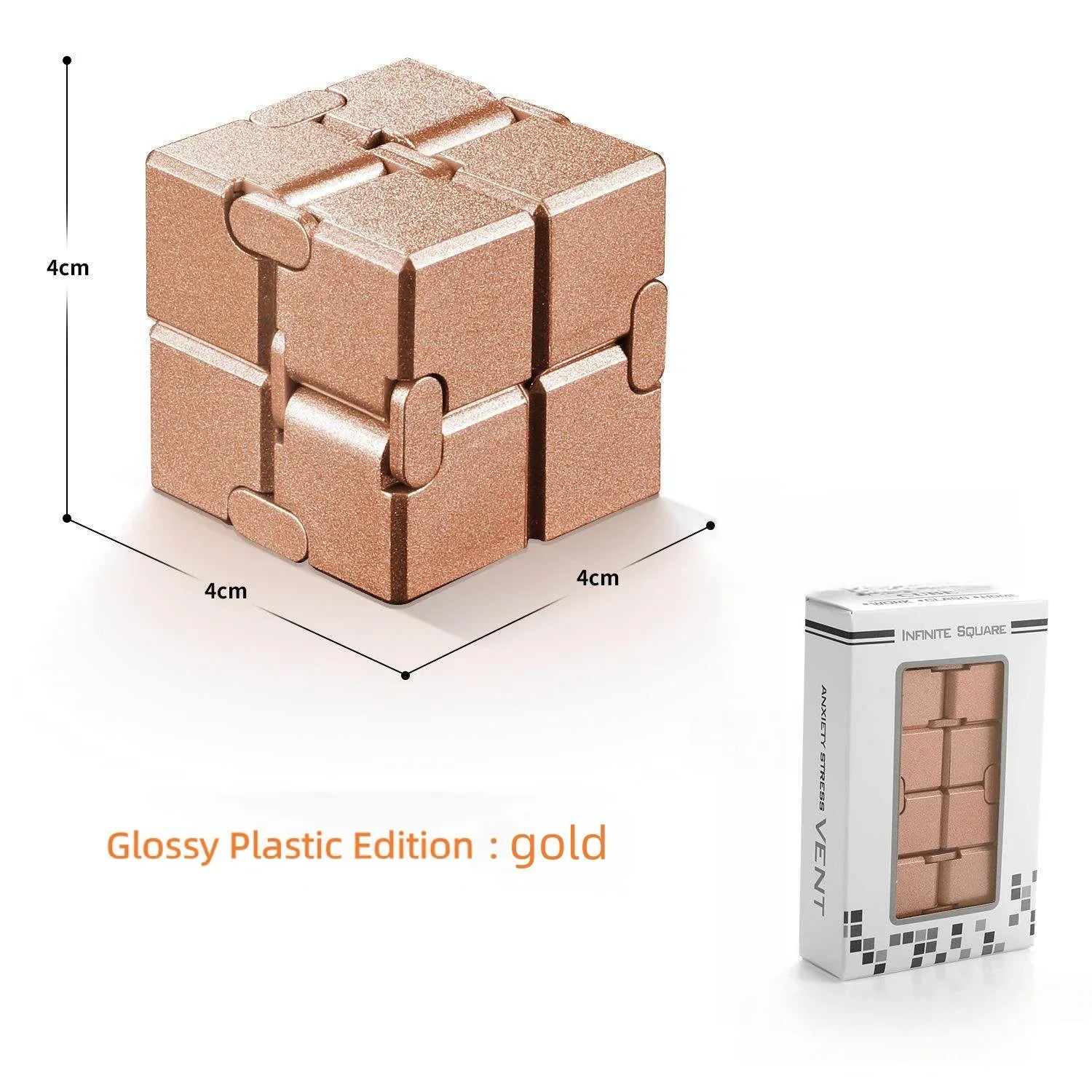 Durable alloy and plastic infinity cube fidget toy for stress relief