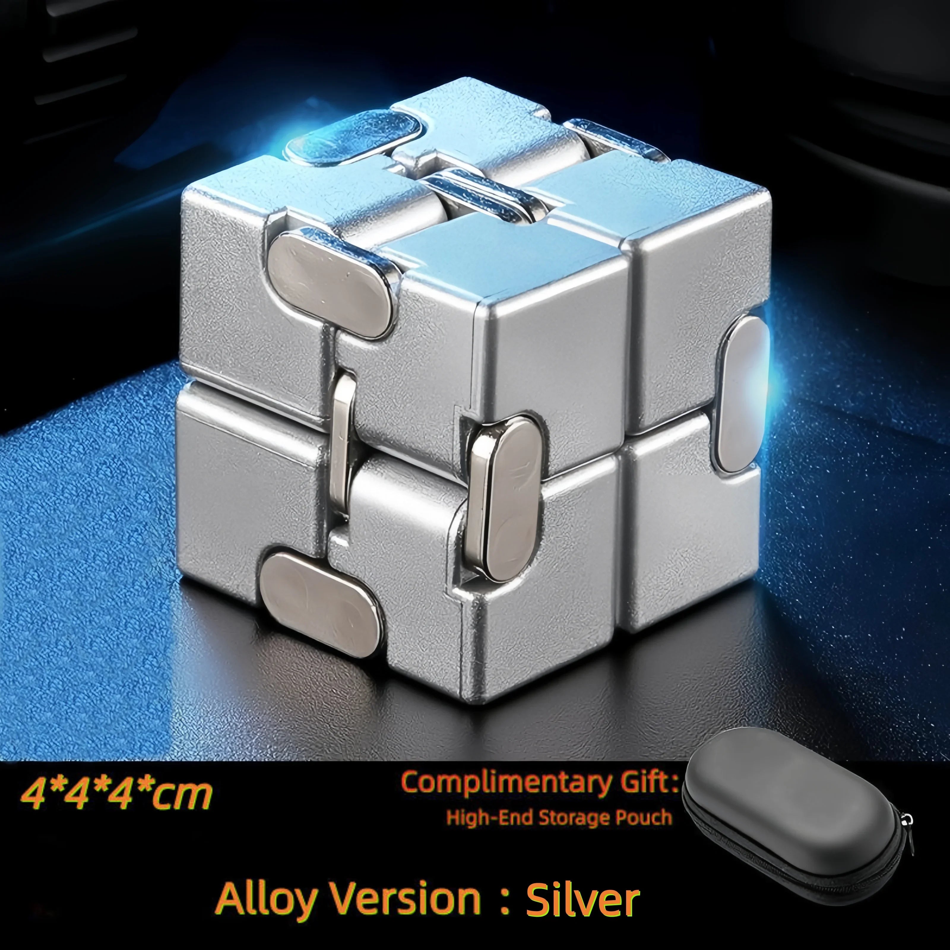 Durable alloy and plastic infinity cube fidget toy for stress relief
