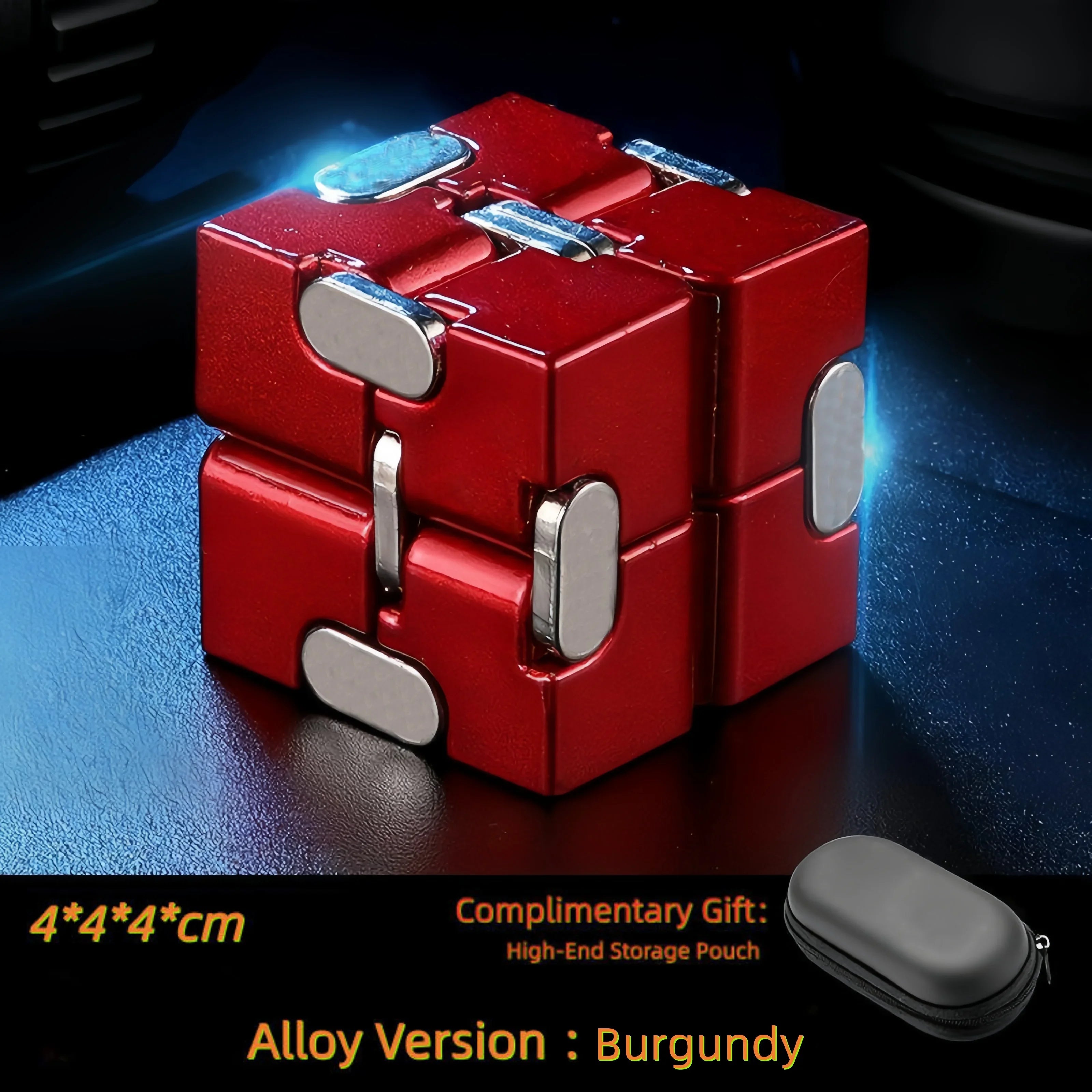 Durable alloy and plastic infinity cube fidget toy for stress relief