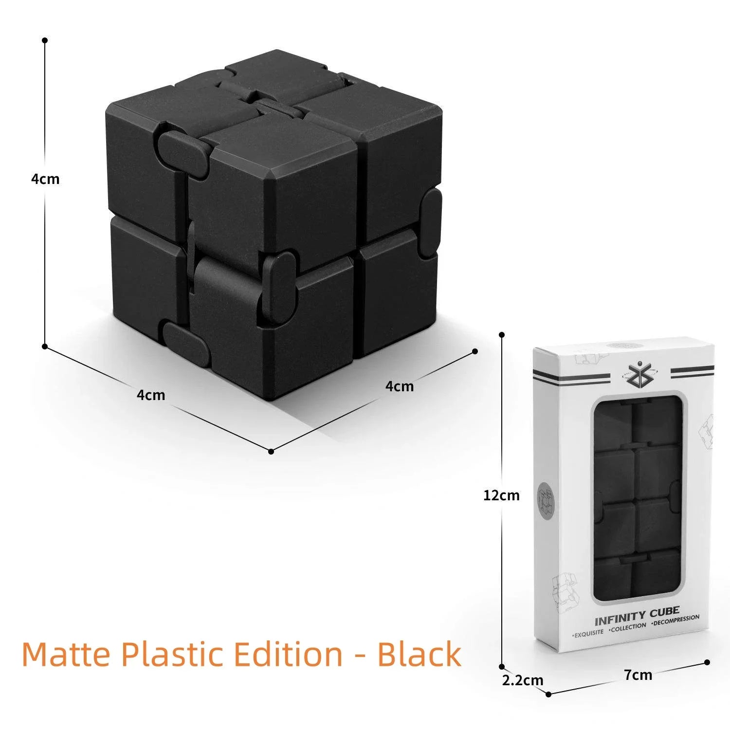 Durable alloy and plastic infinity cube fidget toy for stress relief