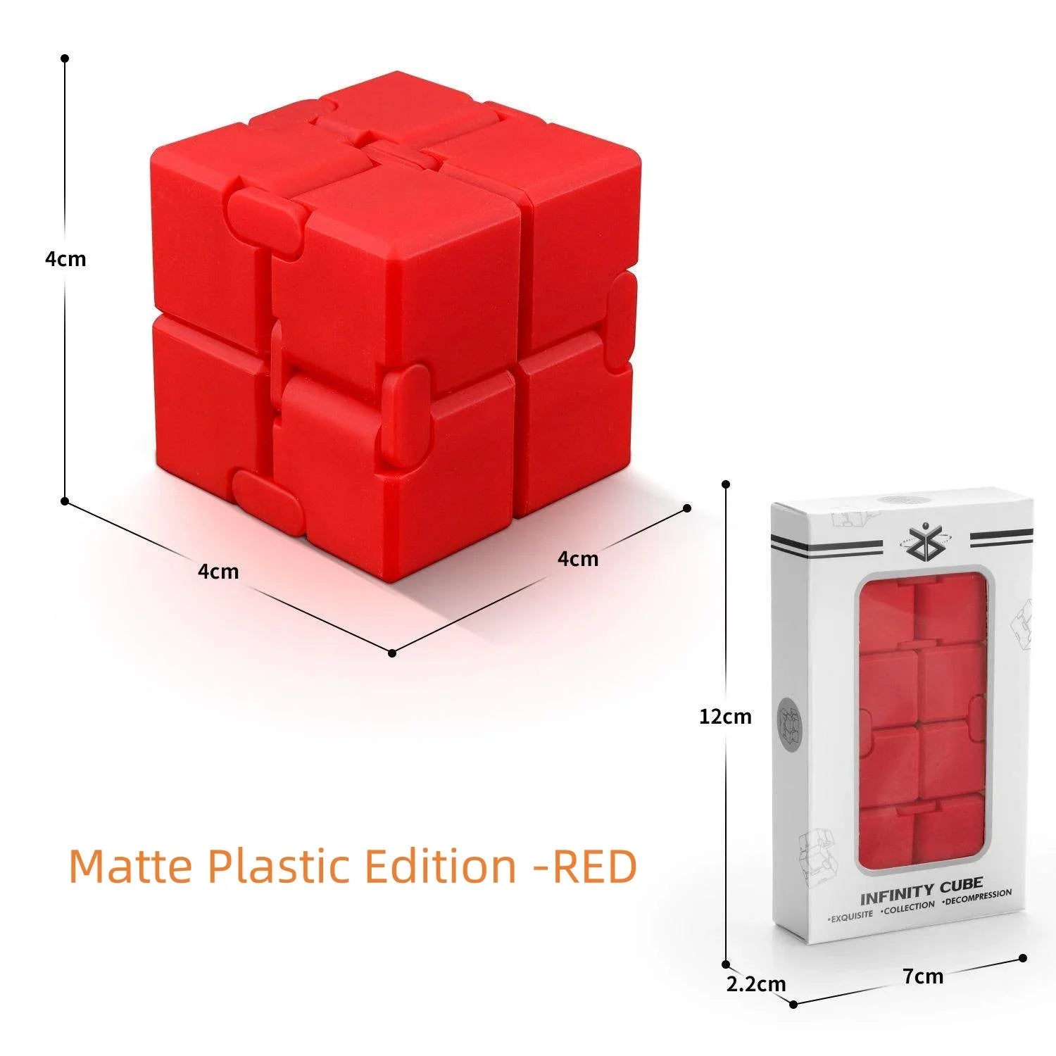 Durable alloy and plastic infinity cube fidget toy for stress relief