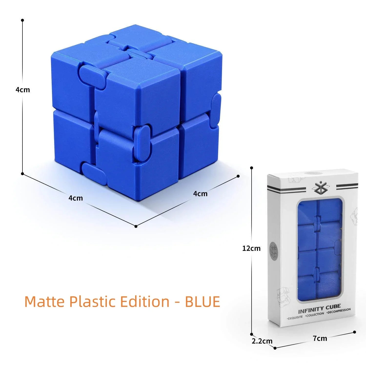 Durable alloy and plastic infinity cube fidget toy for stress relief