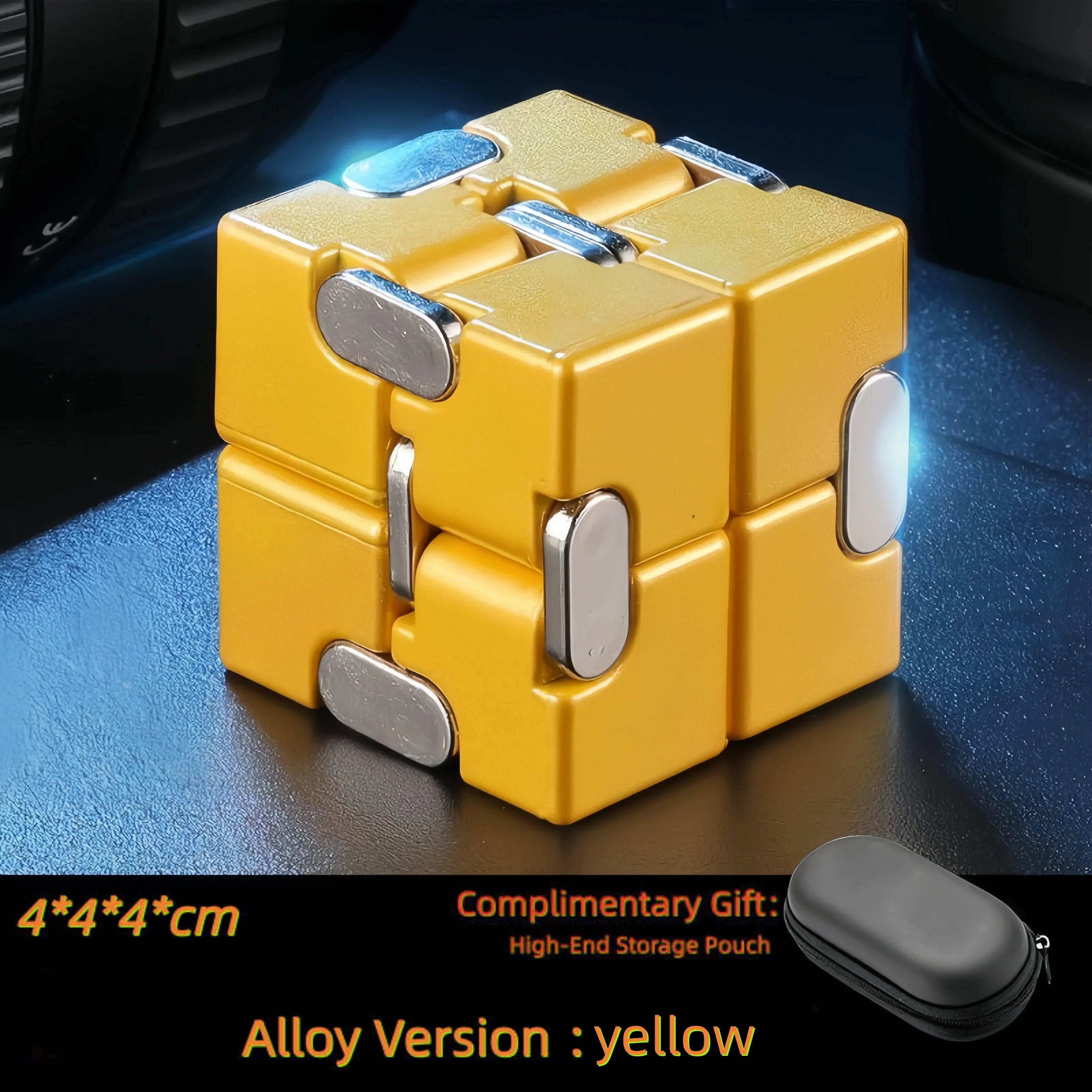Durable alloy and plastic infinity cube fidget toy for stress relief