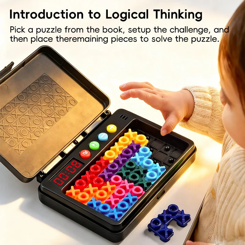 IQ logic puzzle game with 120 challenges and travel case, brain teaser
