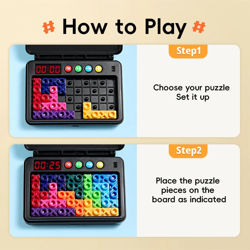 IQ logic puzzle game with 120 challenges and travel case, brain teaser
