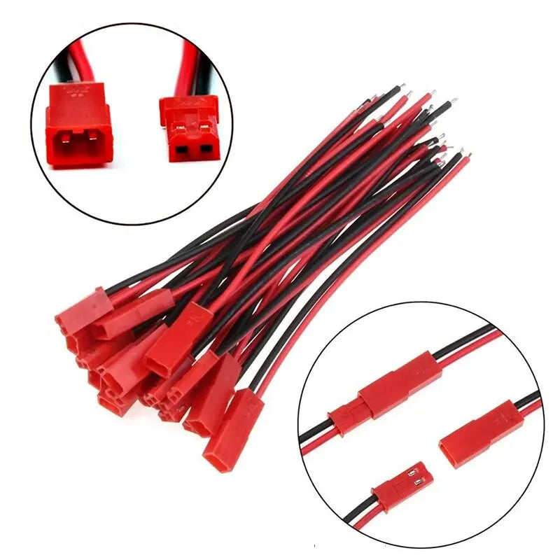 20-piece 2-pin JST male and female connector cable plug kit for DIY