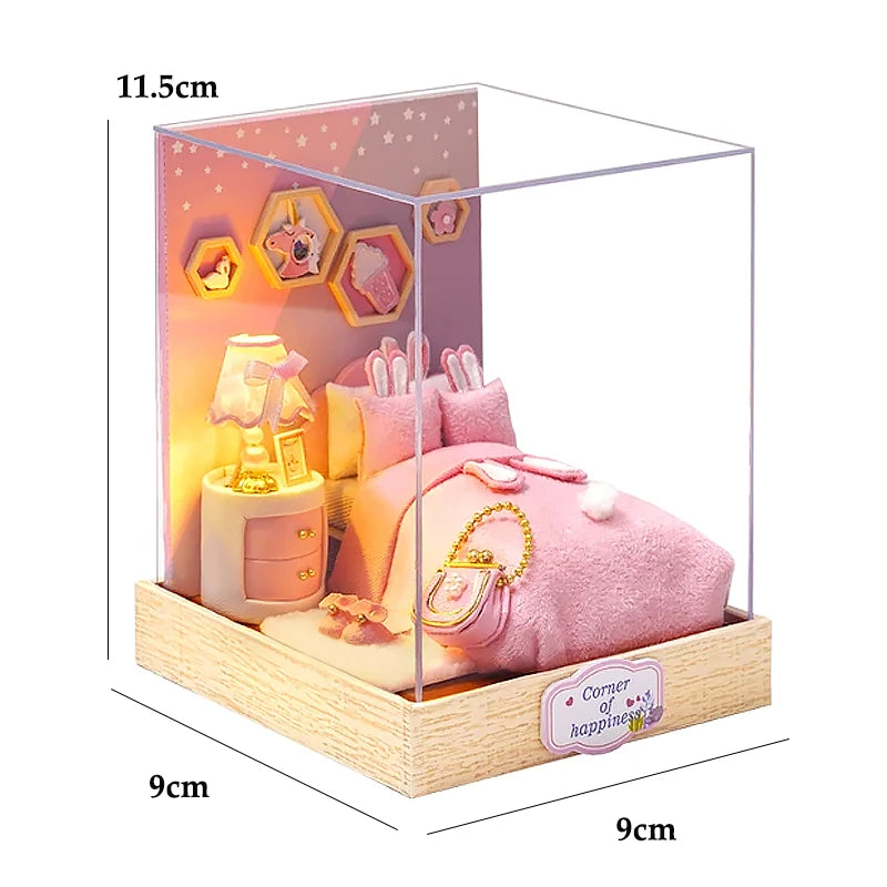 Kitten Dollhouse 3D Puzzle – Miniature Wooden Model Building Kit