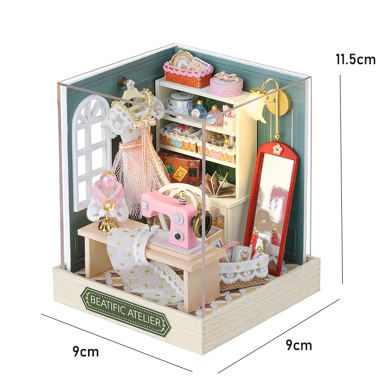 Kitten Dollhouse 3D Puzzle – Miniature Wooden Model Building Kit