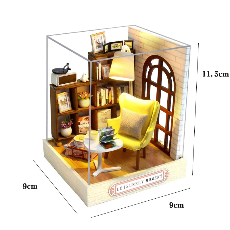 Kitten Dollhouse 3D Puzzle – Miniature Wooden Model Building Kit