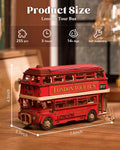 London tour bus 3D wooden puzzle model car kit, DIY build collectible for teens and adults