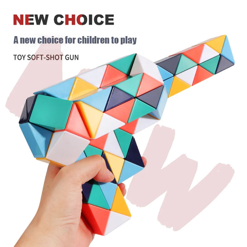 Colorful twisting magic snake puzzle fidget toy for teens and adults, screen-free stress relief