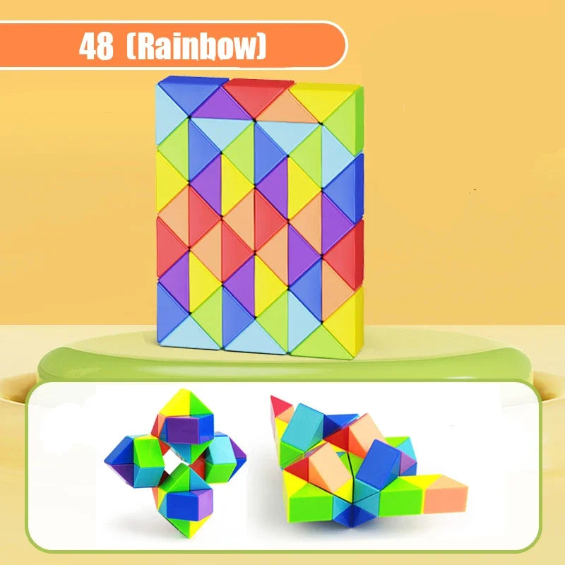 Colorful twisting magic snake puzzle fidget toy for teens and adults, screen-free stress relief