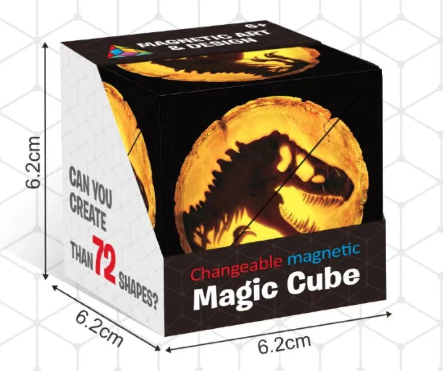 Geometric magnetic magic cube fidget toy, 3D hand flip anti-stress puzzle for kids and adults