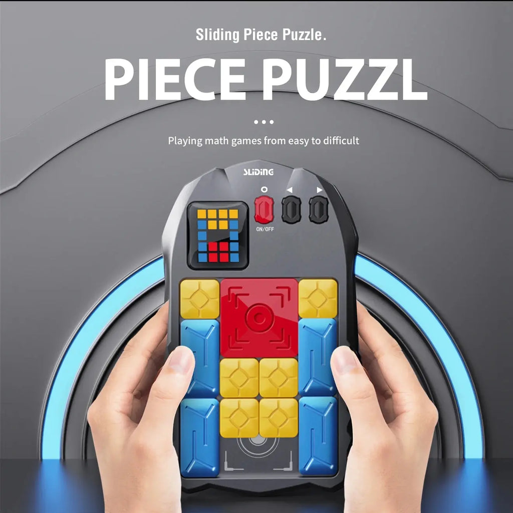 Magnetic sliding block puzzle board game, logic brain teaser for kids