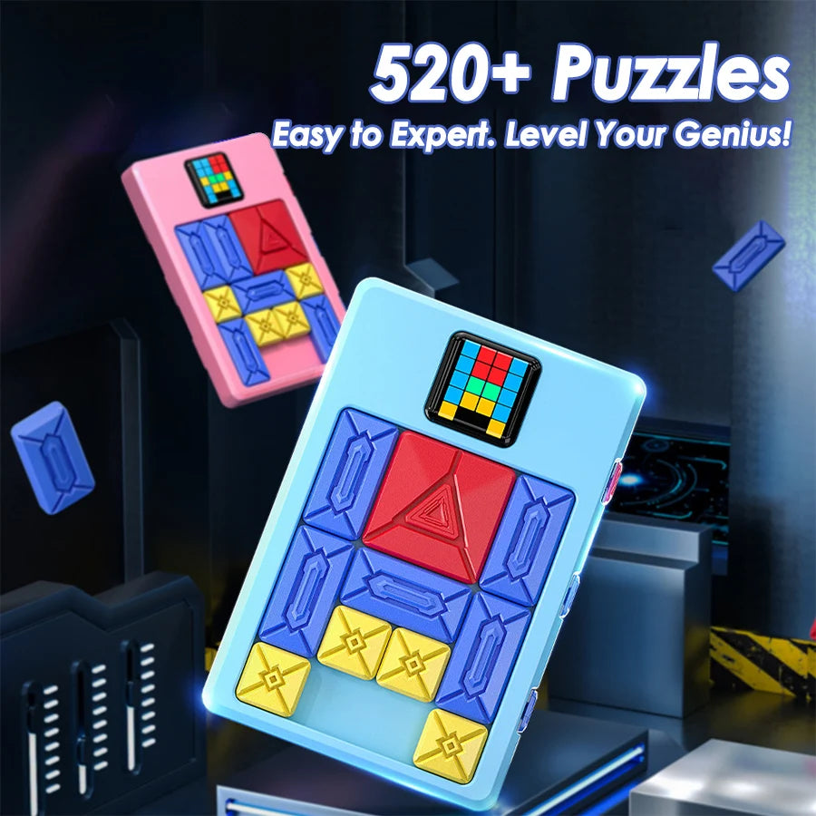 Magnetic sliding block puzzle board game, logic brain teaser for kids