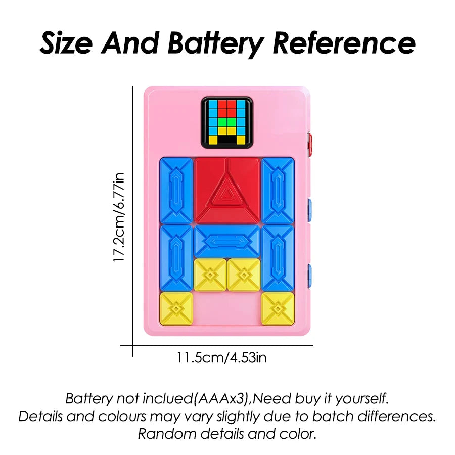Magnetic sliding block puzzle board game, logic brain teaser for kids