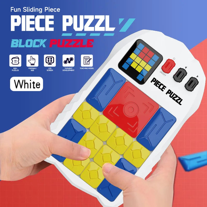Magnetic sliding block puzzle board game, logic brain teaser for kids
