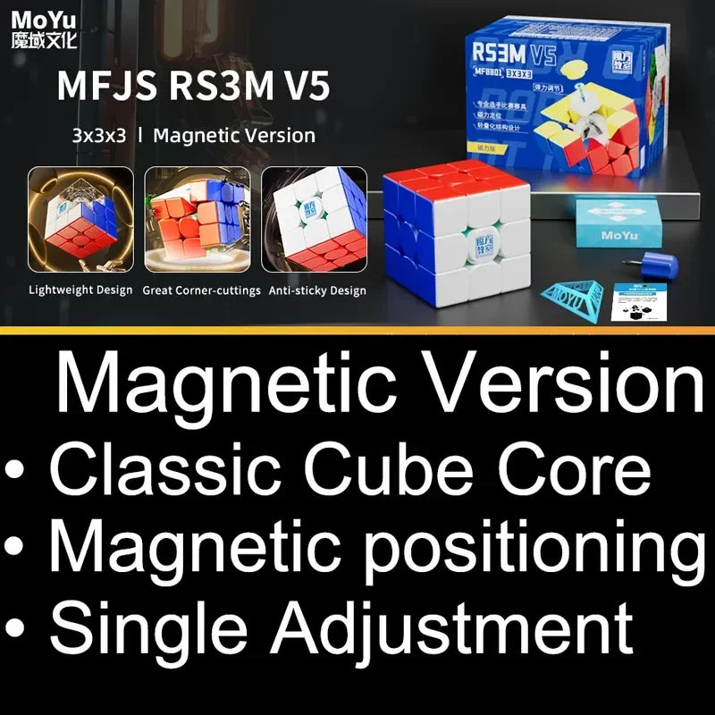 Magnetic 3x3 stickerless speed cube pro puzzle brain teaser fidget toy for all ages