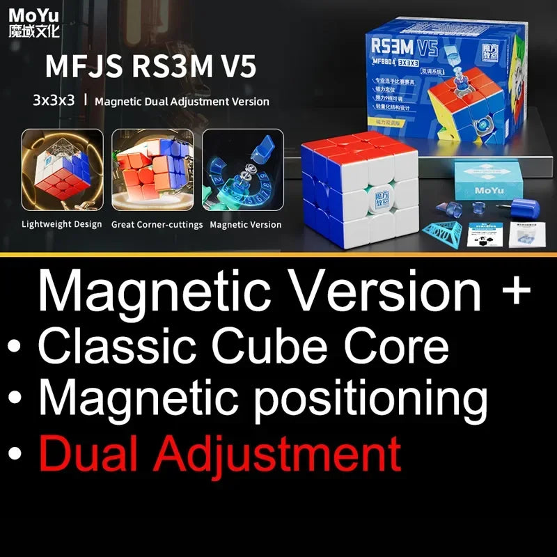 Magnetic 3x3 stickerless speed cube pro puzzle brain teaser fidget toy for all ages