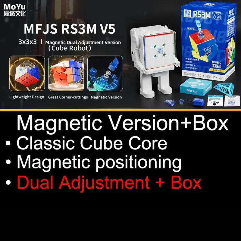 Magnetic 3x3 stickerless speed cube pro puzzle brain teaser fidget toy for all ages