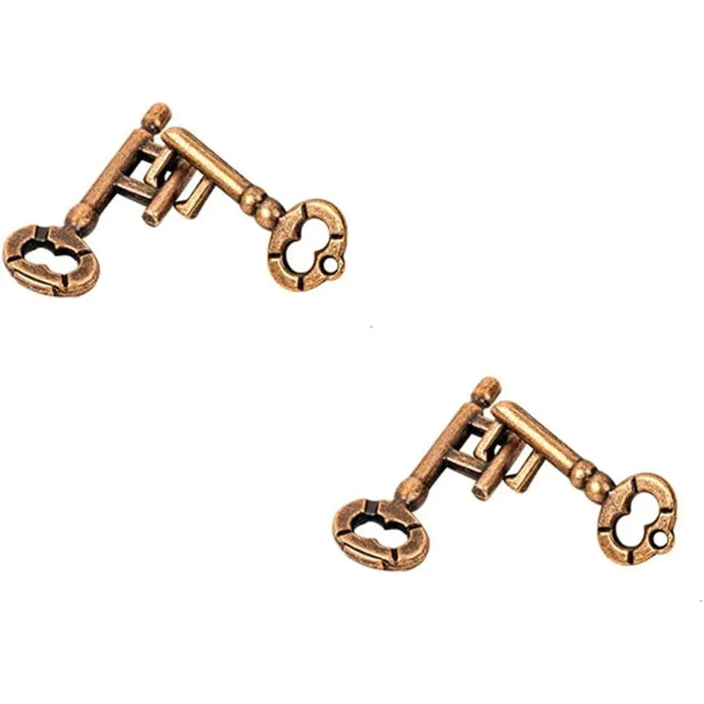 Metal brain teaser key puzzles set, disentanglement IQ logic game for adults